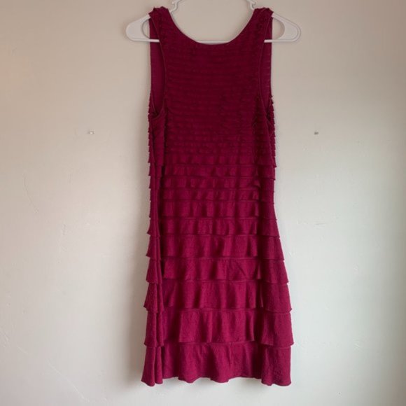 Chelsea & Violet Raspberry Tiered Ruffle Mini Dress - Picture 2 of 6